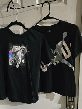 Nike Kids Black Graphic Air Tee with Multicolor Swoosh